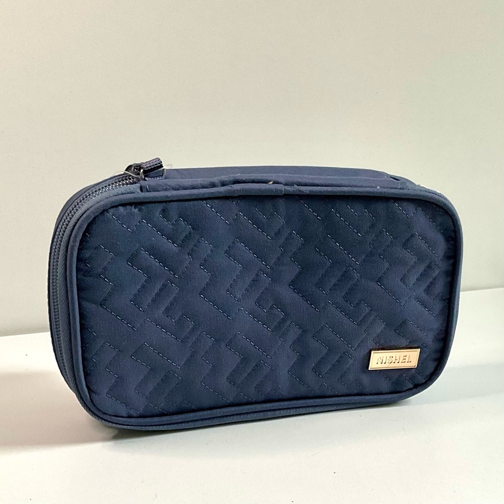 NWT Organizer Bag/Case Cords Electronics Preppy Quilted Sea Blue Women's NISHEL